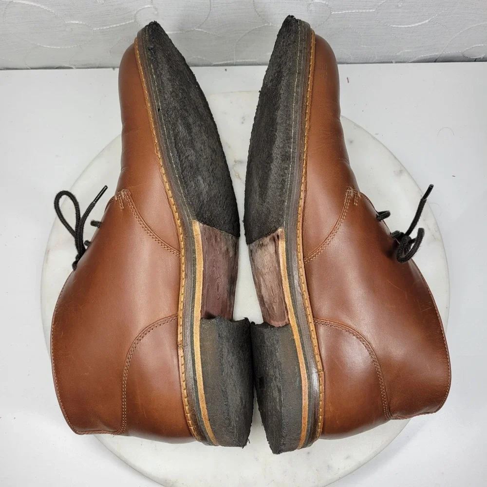 Johnston & Murphy Calder Leather Chukka Boots Mens 10.5 Brown Preppy Casual